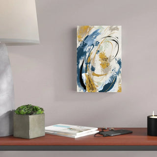 Blue Yellow Abstract - Wrapped Canvas Print